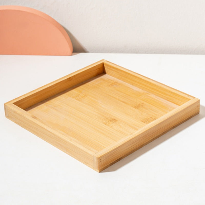 Square Ceramic Pet Bowl with Wooden Tray