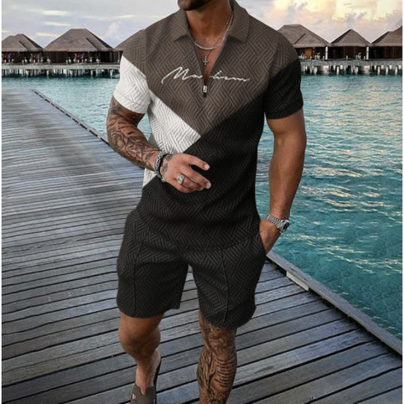 Men's Short Sleeve Shirt and Shorts Set