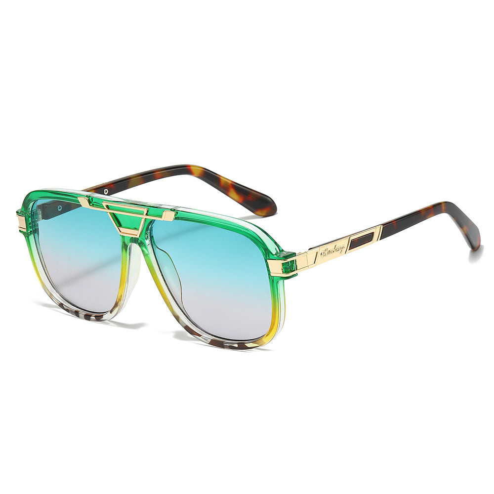 Retro Aviator Square Sunglasses