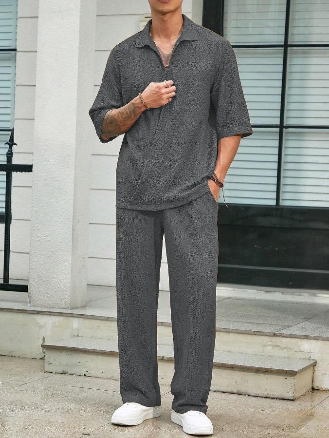 Mens Casual Shirt and Pants Set
