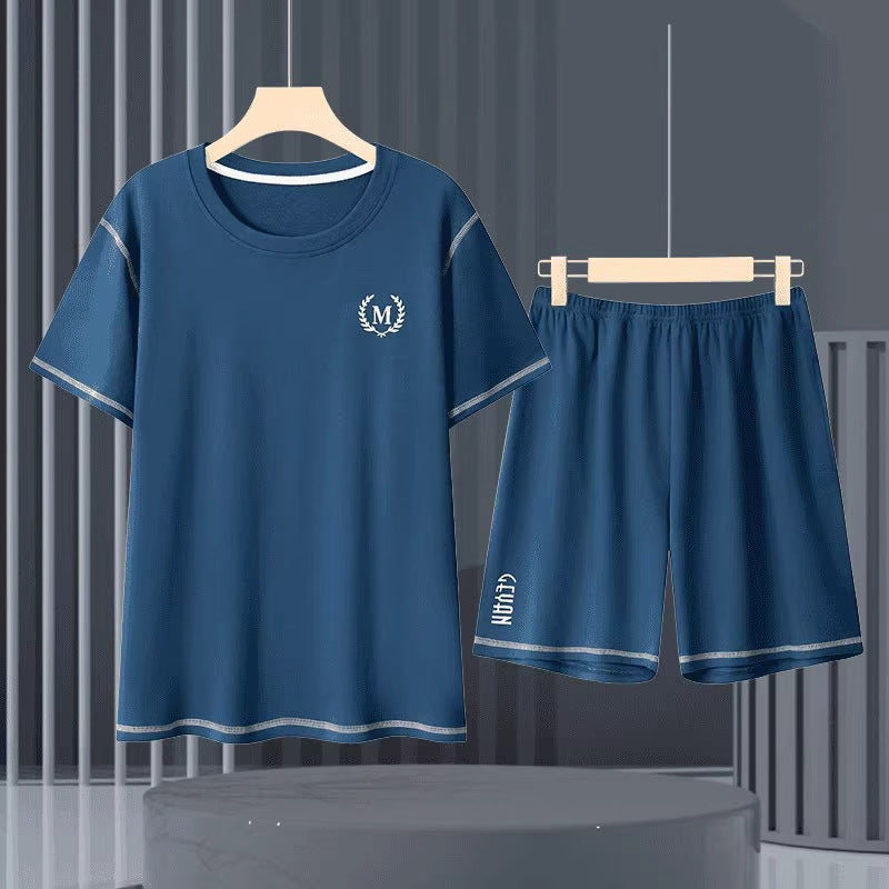 Mens Modal Summer Pajamas Short Sleeve Homewear