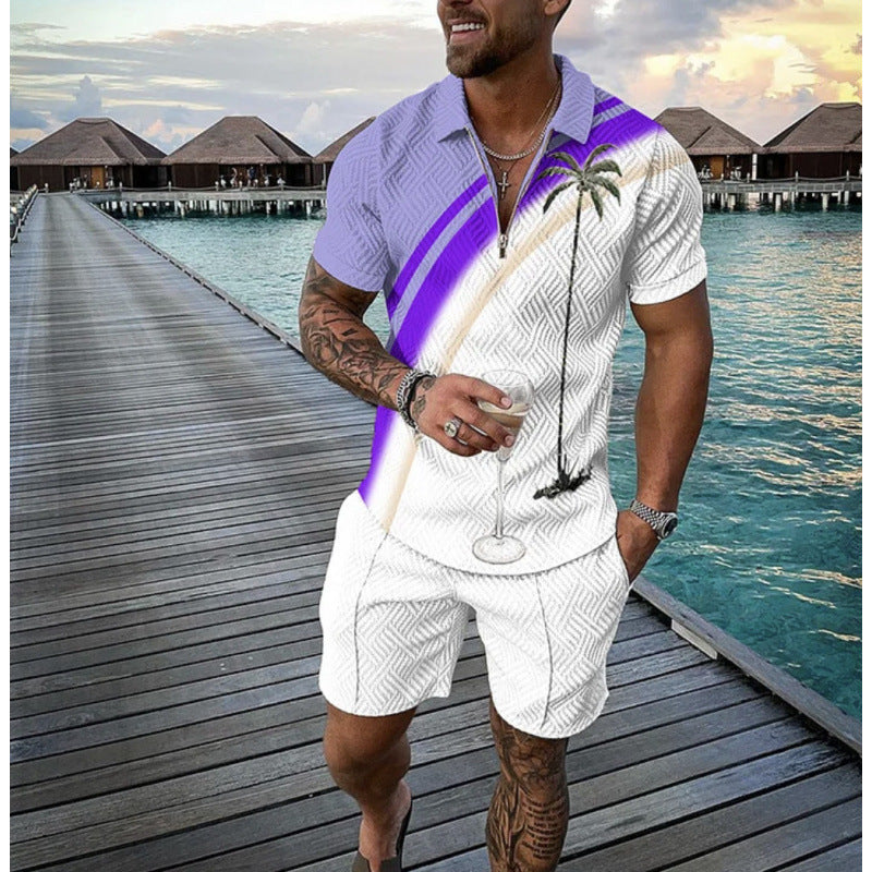 Men's Short Sleeve Shirt and Shorts Set