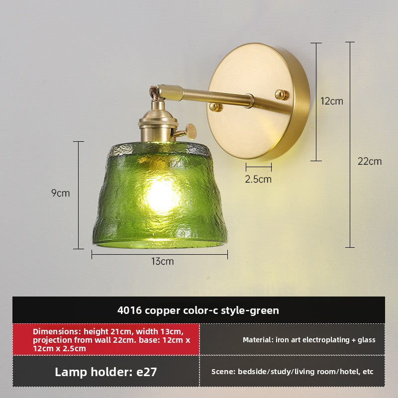 Retro Glass Wall Lamp with Vintage Design