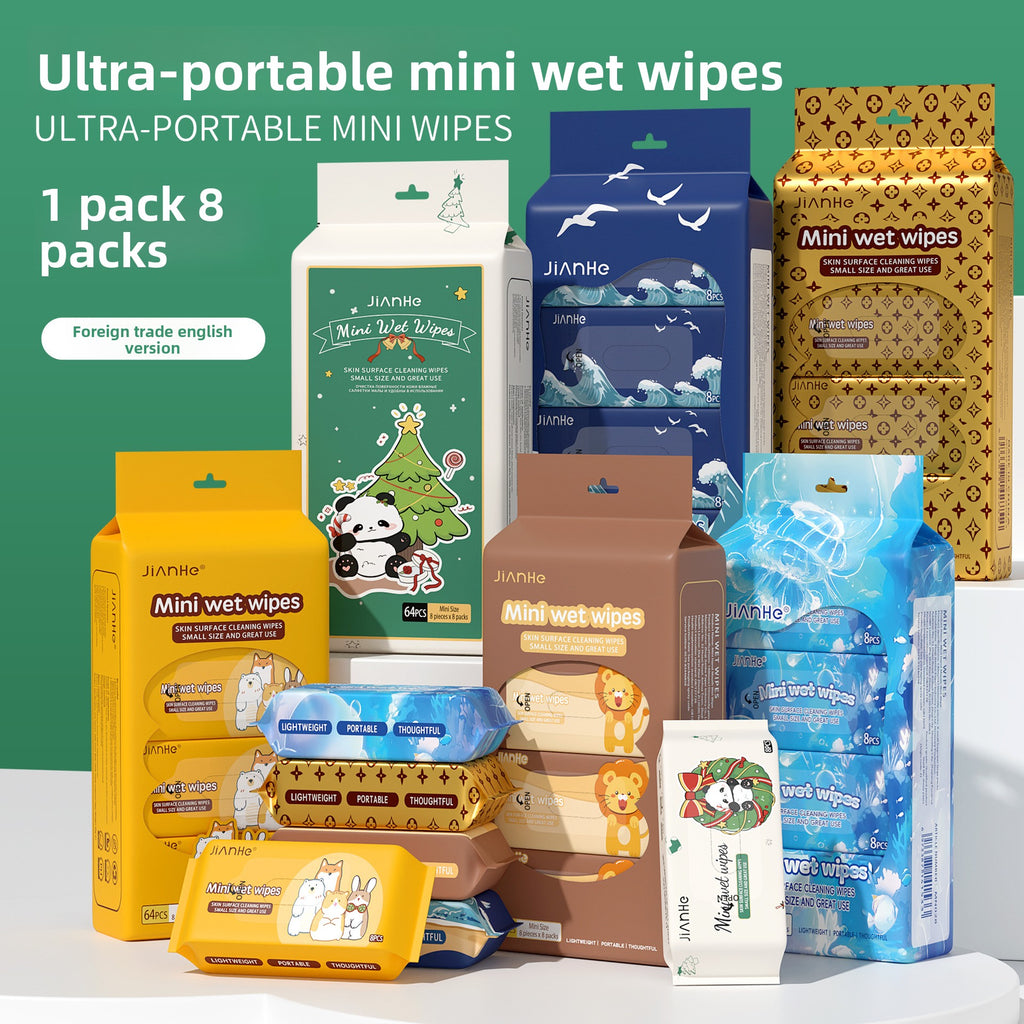 Mini Wet Wipes for Hand and Face Cleaning
