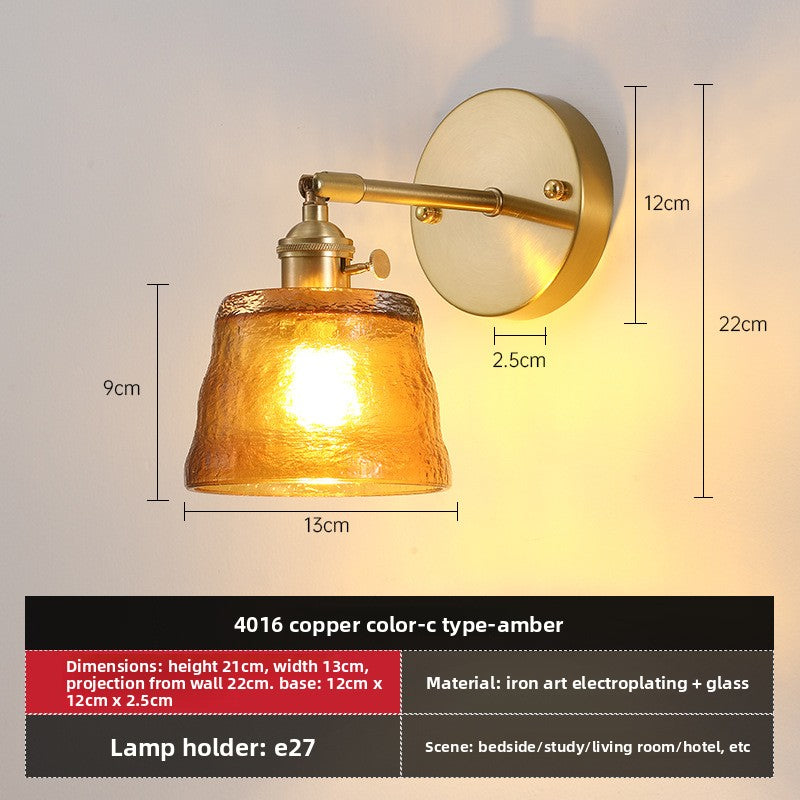 Retro Glass Wall Lamp with Vintage Design