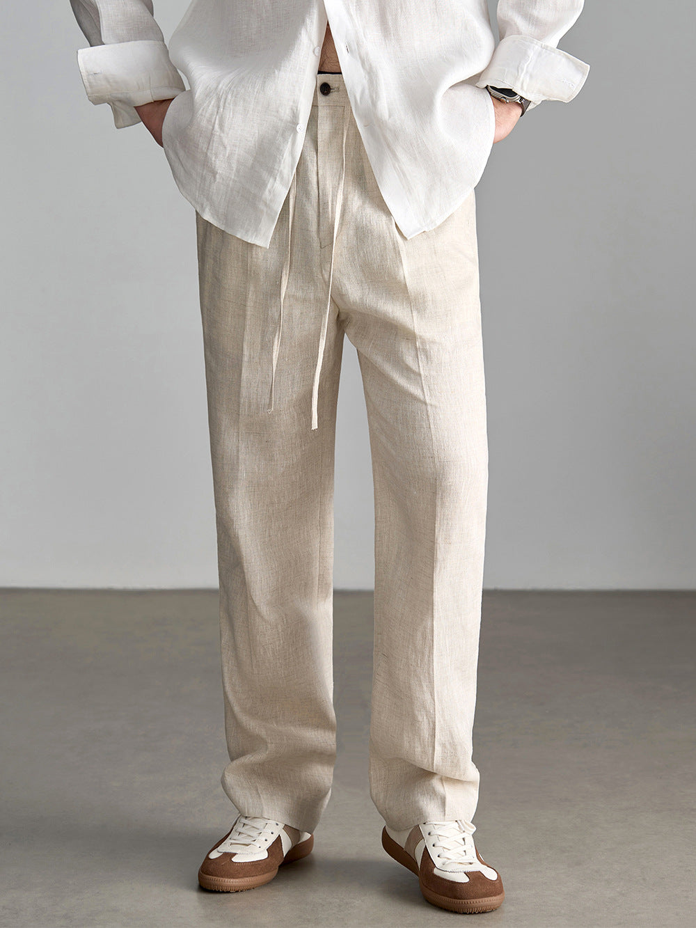 Men's Linen Drawstring Casual Pants