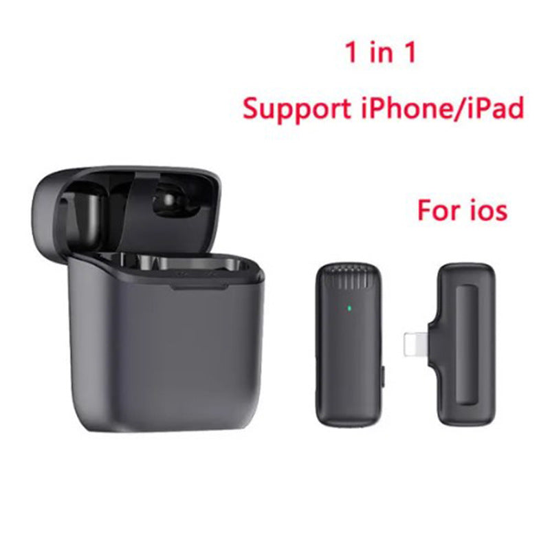Wireless Lavalier Microphone with Charging Case for Mobile Recording