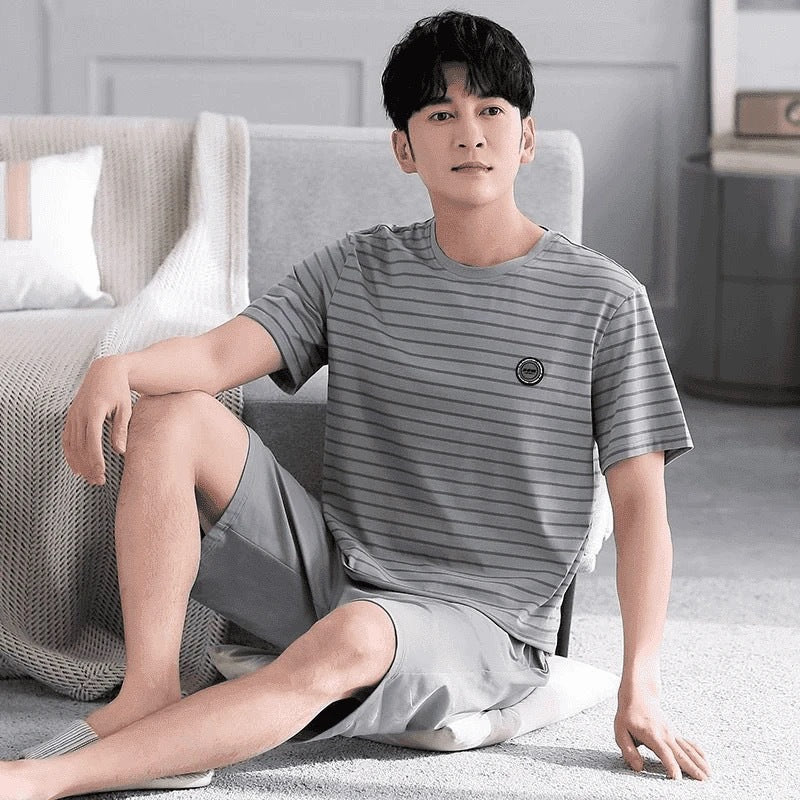 Mens Modal Summer Pajamas Short Sleeve Homewear