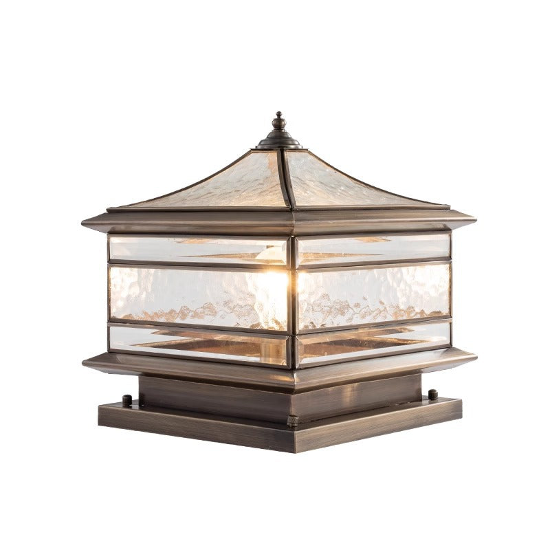Solar Waterproof Copper Outdoor Pillar Lamp