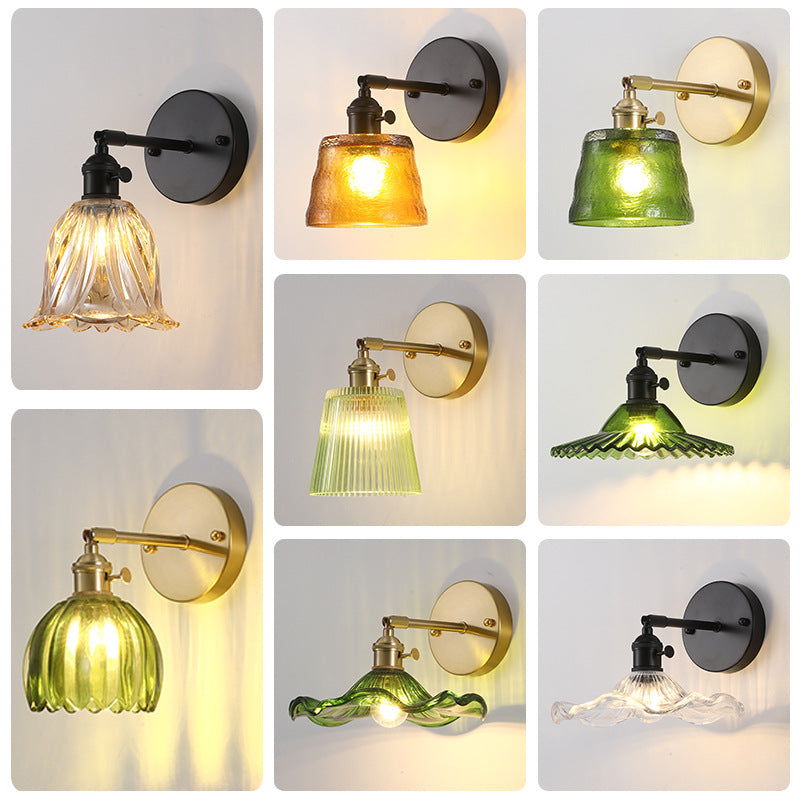 Retro Glass Wall Lamp with Vintage Design