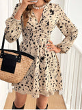 Leopard Print Long Sleeve Dress