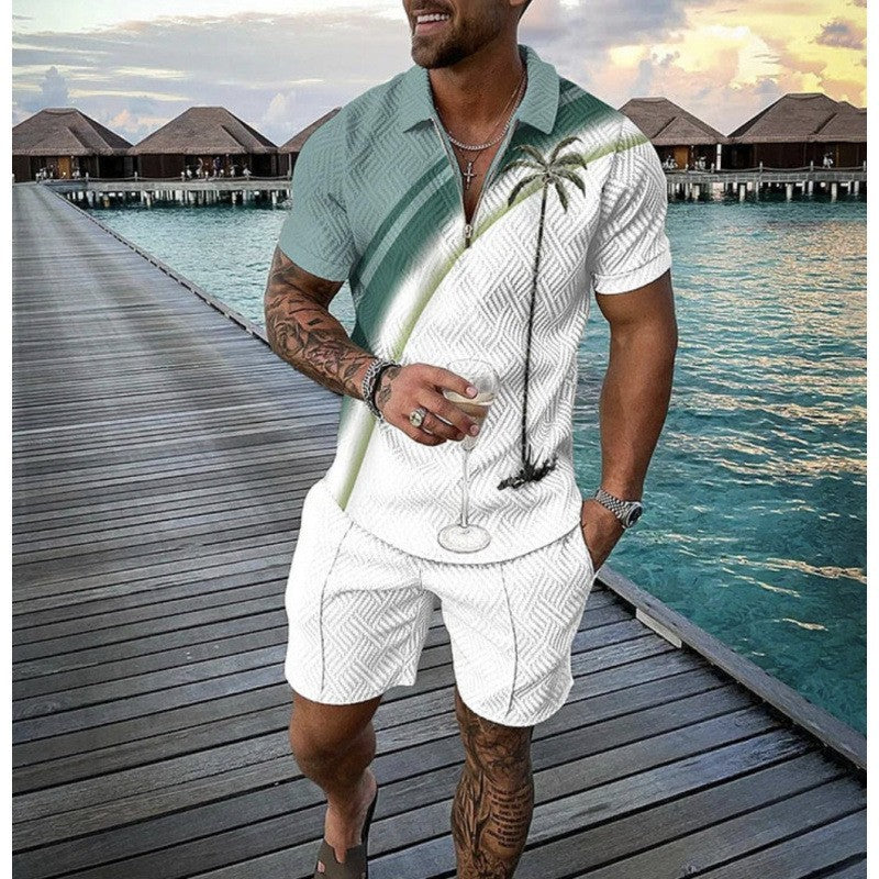Men's Short Sleeve Shirt and Shorts Set
