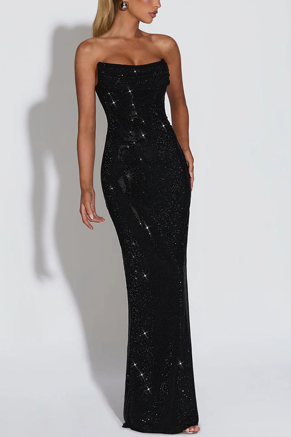Elegant Sleeveless Sequined Evening Dress