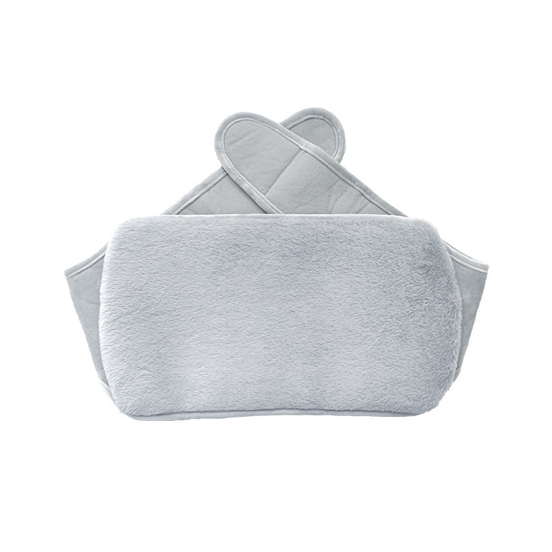 Cross-border in stock 2L water filling hot water bag imitation rabbit plush lengthened waist support filling warm belly PVC warm water bag