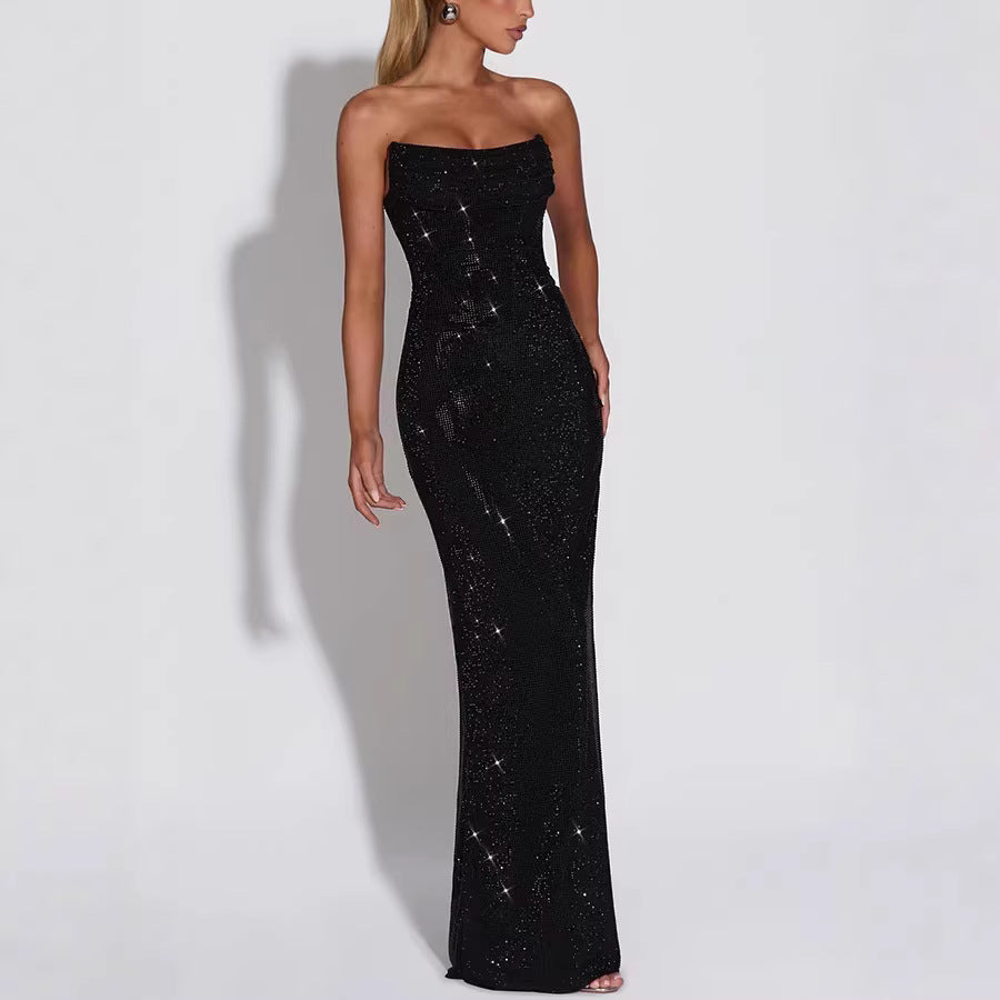 Elegant Sleeveless Sequined Evening Dress