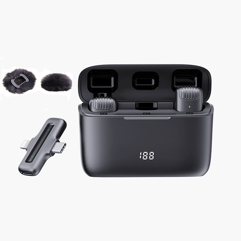 Wireless Lavalier Microphone with Charging Case for Mobile Recording