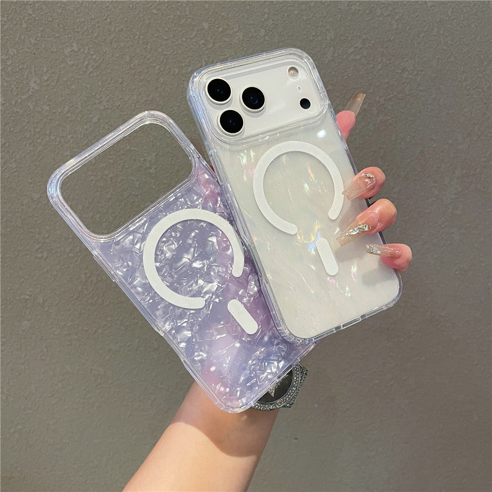 Magnetic Shell Pattern Phone Case for iPhone