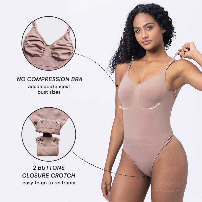 Seamless Wide Strap Slimming Body Shaper Thong