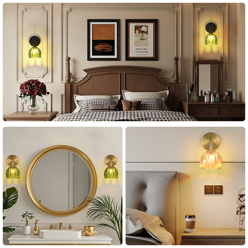 Retro Glass Wall Lamp with Vintage Design