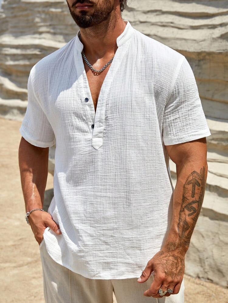 Mens Linen Polo Shirt