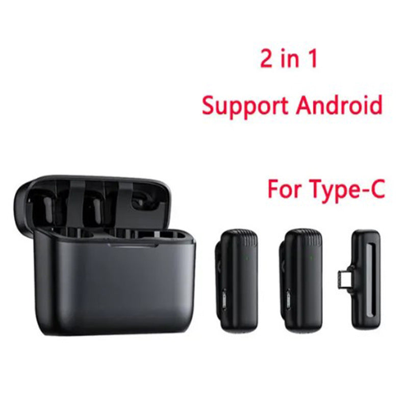 Wireless Lavalier Microphone with Charging Case for Mobile Recording
