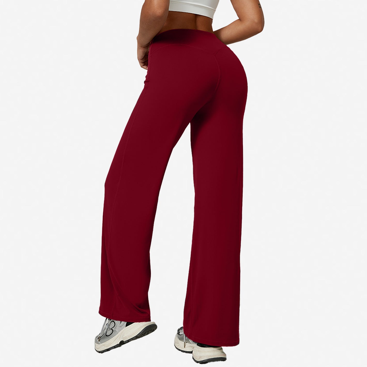 High-Waisted Wide-Leg Yoga Pants with Quick-Dry Fabric