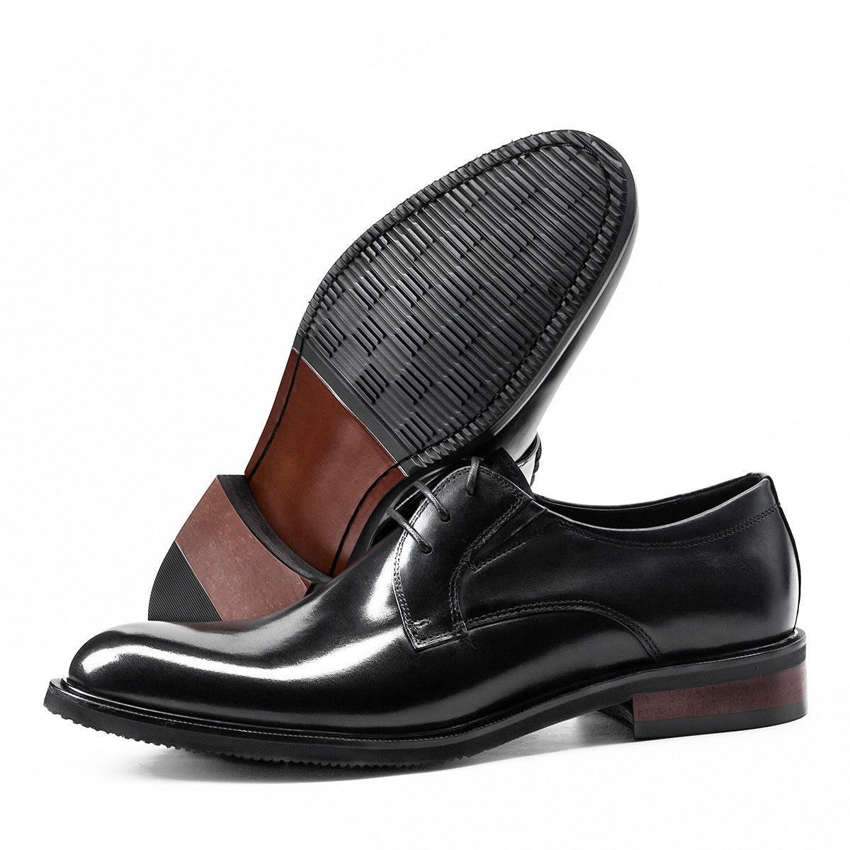 Mens Classic Derby Leather Shoes