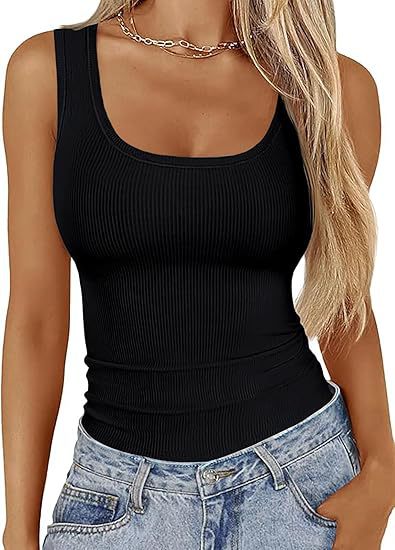 Womens Ribbed Sleeveless Tank Top
