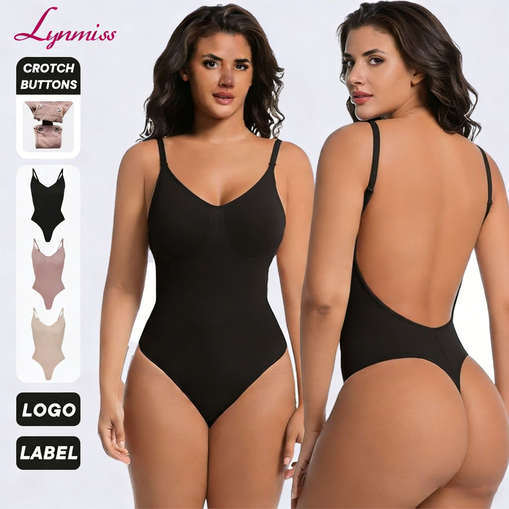 Seamless Wide Strap Slimming Body Shaper Thong