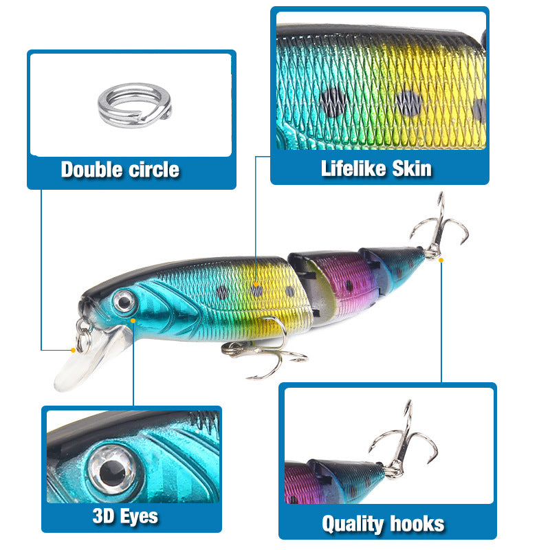8-Color Colorful Three-Section Lure  Fishing Gear Products