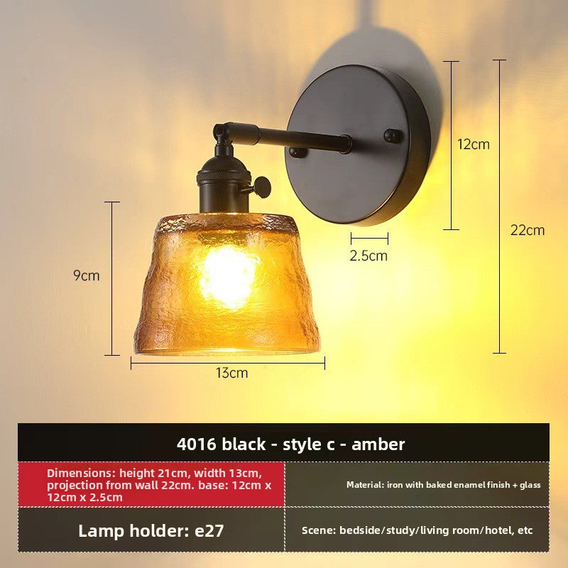 Retro Glass Wall Lamp with Vintage Design