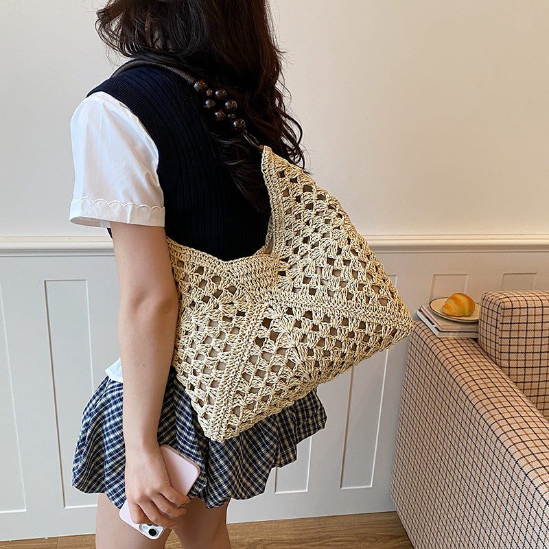 Woven Single Shoulder Tote Bag