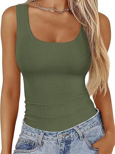 Womens Ribbed Sleeveless Tank Top
