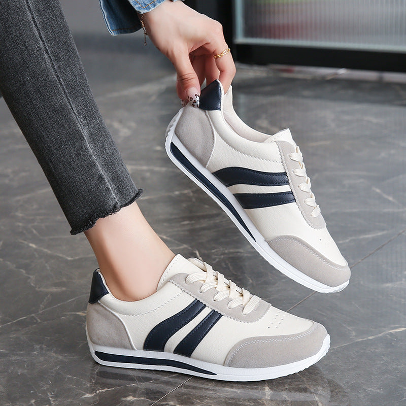 White Shoes Soft Sole All-match Shoes Women's Soft Leather Running Shoes