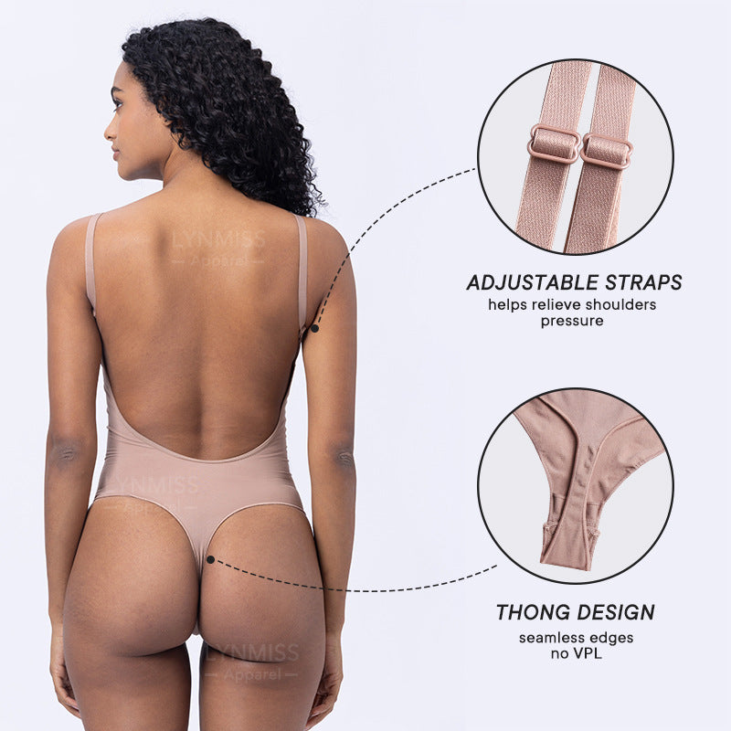 Seamless Wide Strap Slimming Body Shaper Thong