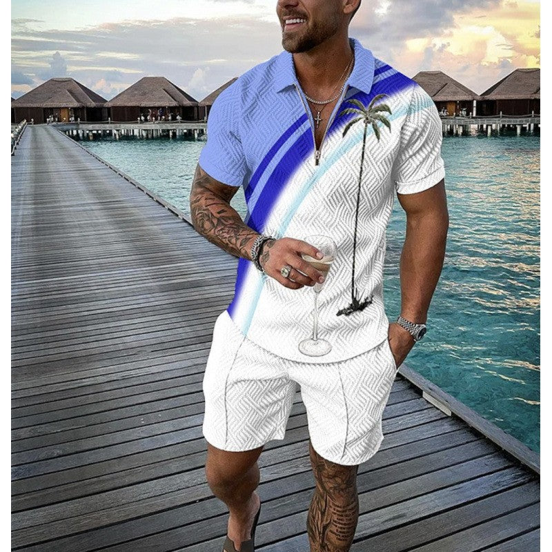 Men's Short Sleeve Shirt and Shorts Set