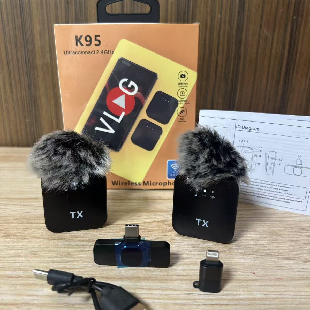 Wireless Lavalier Microphone with 2.4G Transmission