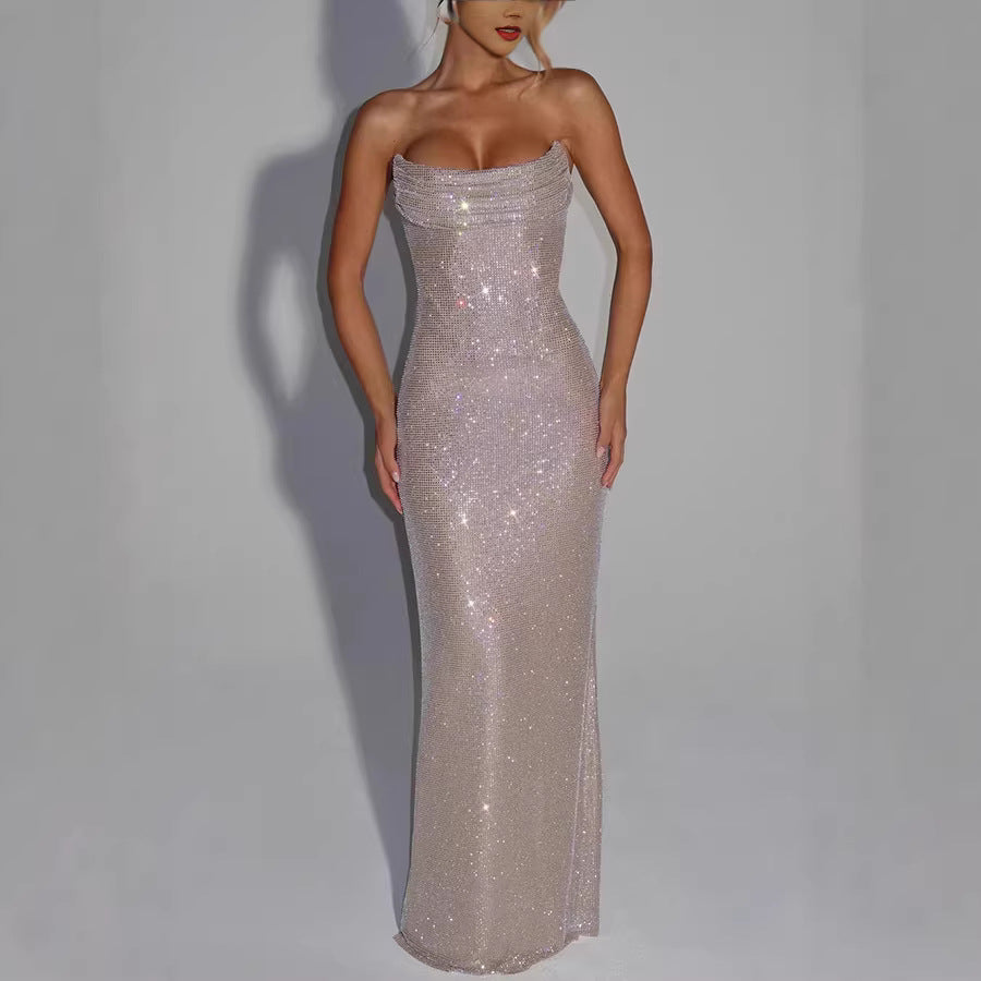 Elegant Sleeveless Sequined Evening Dress