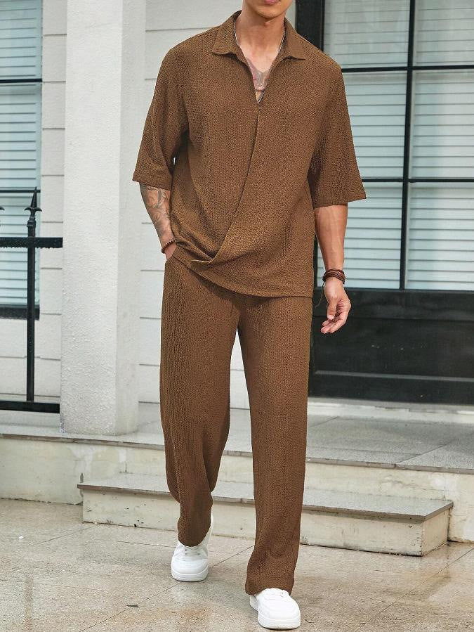 Mens Casual Shirt and Pants Set