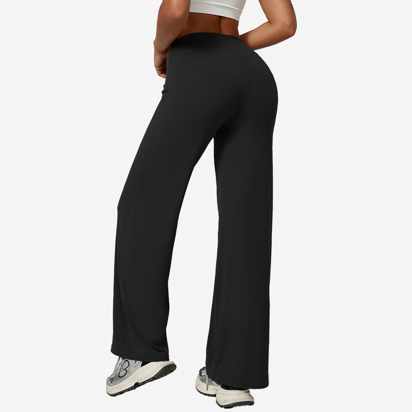High-Waisted Wide-Leg Yoga Pants with Quick-Dry Fabric