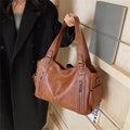 Retro PU Leather Tote Bag with Adjustable Strap