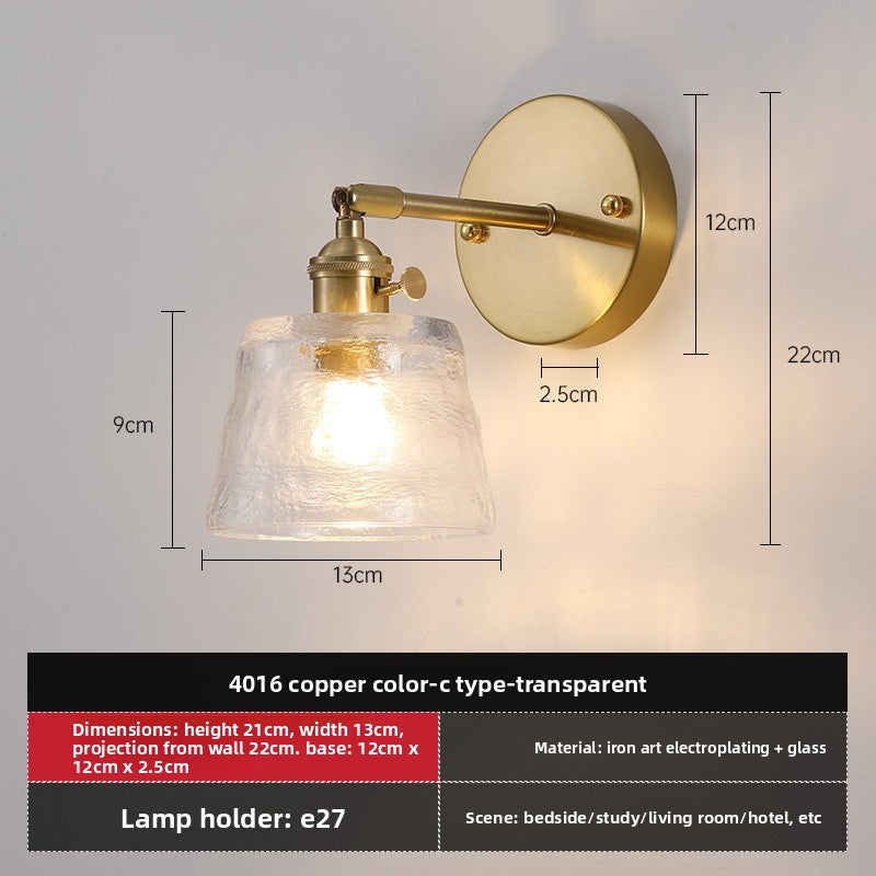 Retro Glass Wall Lamp with Vintage Design