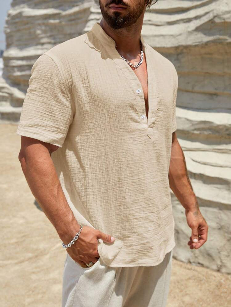 Mens Linen Polo Shirt