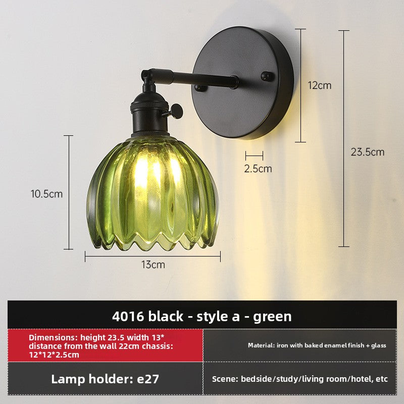 Retro Glass Wall Lamp with Vintage Design