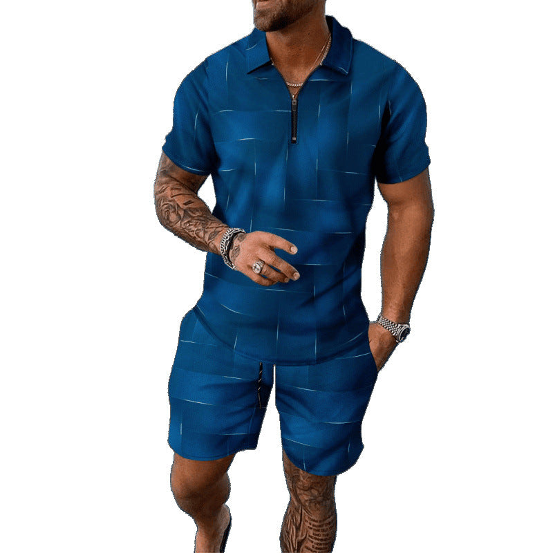 Men's Short Sleeve Shirt and Shorts Set