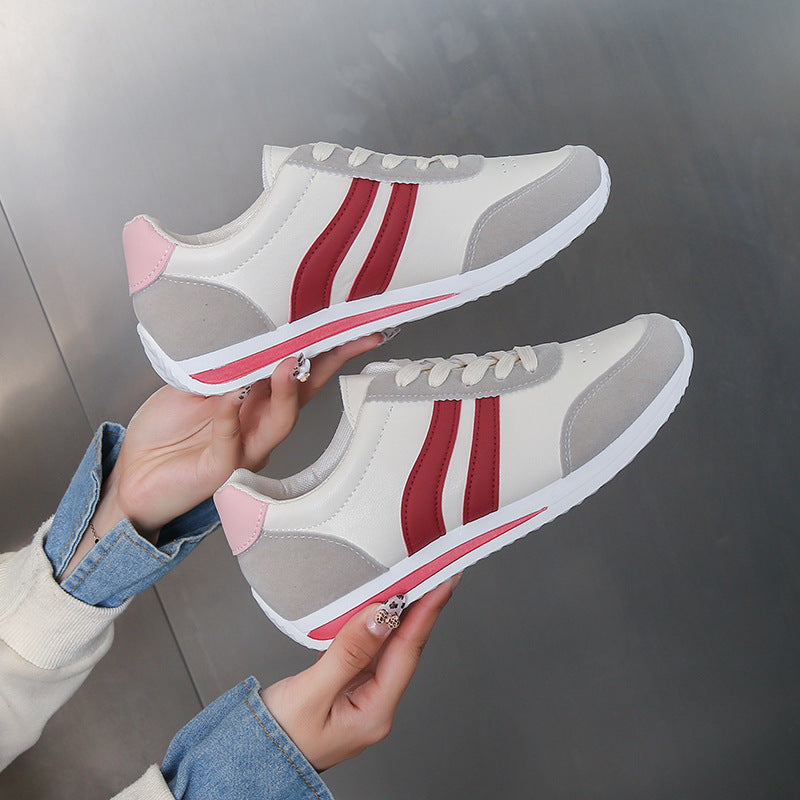 White Shoes Soft Sole All-match Shoes Women's Soft Leather Running Shoes