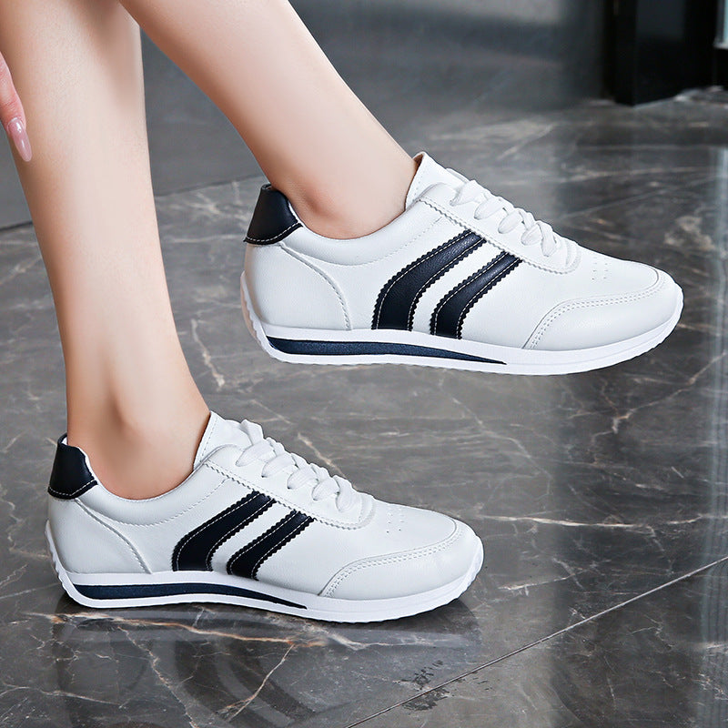 White Shoes Soft Sole All-match Shoes Women's Soft Leather Running Shoes
