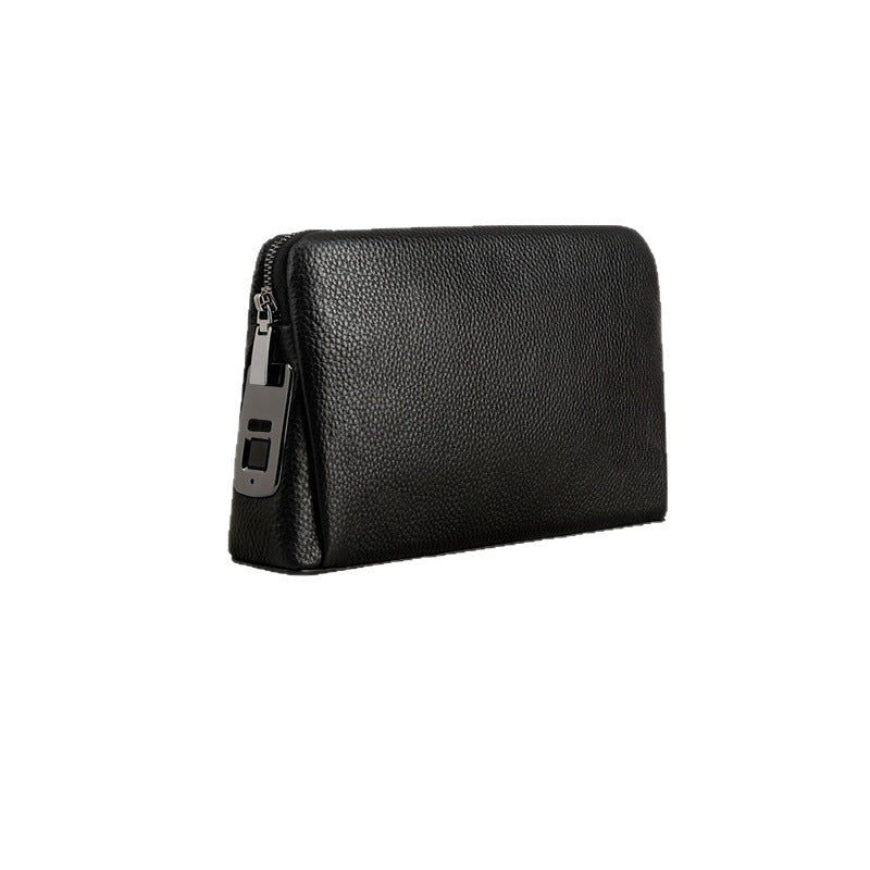 Smart Fingerprint Lock Leather Clutch Bag