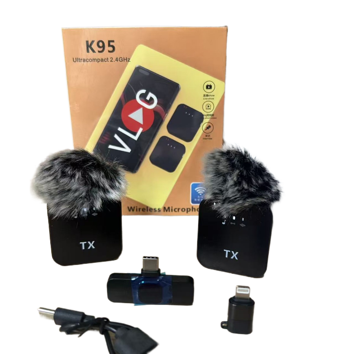 Wireless Lavalier Microphone with 2.4G Transmission