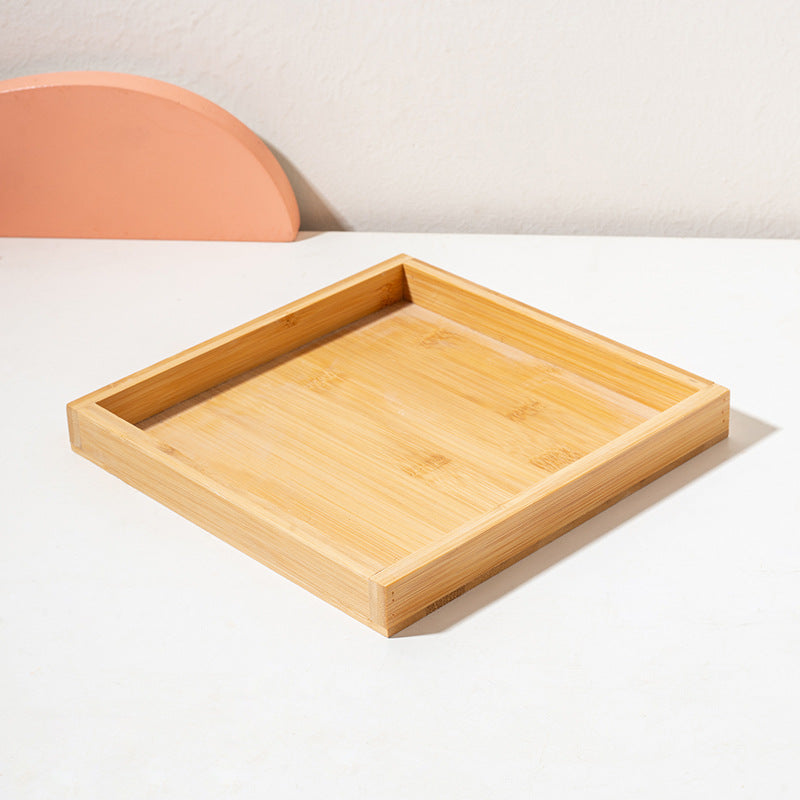 Square Ceramic Pet Bowl with Wooden Tray
